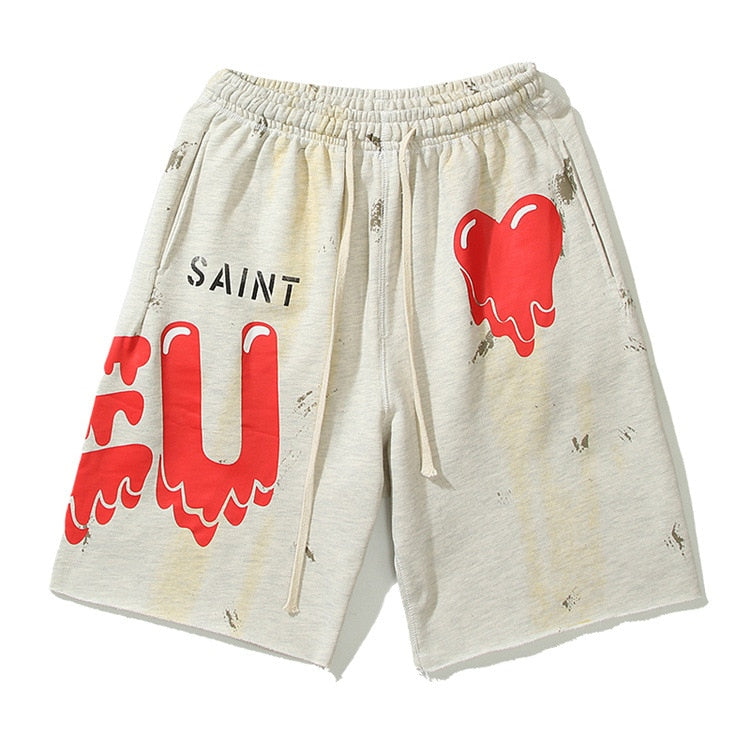 EU Saint Red Heart Shorts