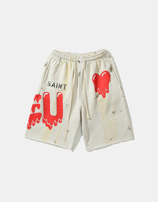 EU Saint Red Heart Shorts