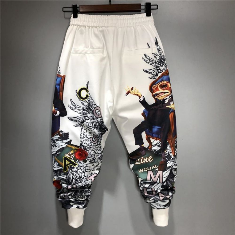 Alphabetic Letter Anime Patchwork Pants