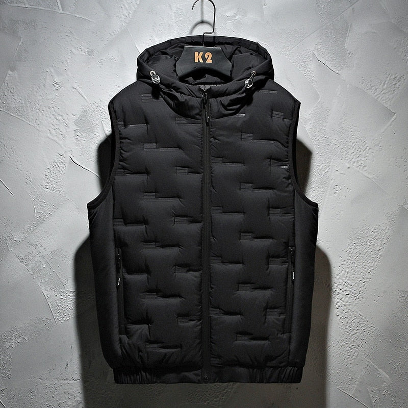 Block Pattern Vest Hoodie