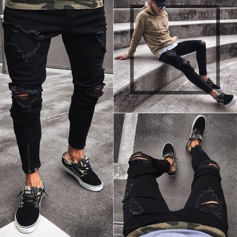 Distressed IVBlack Skinny Jeans