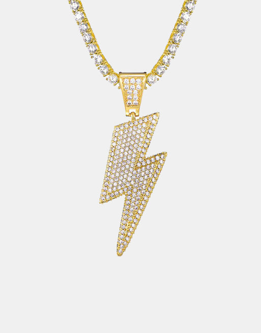 Ice Shark. Lightning Bolt Necklace