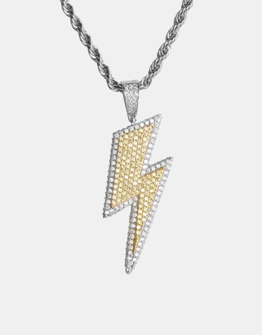 Ice Shark. Lightning Bolt Necklace