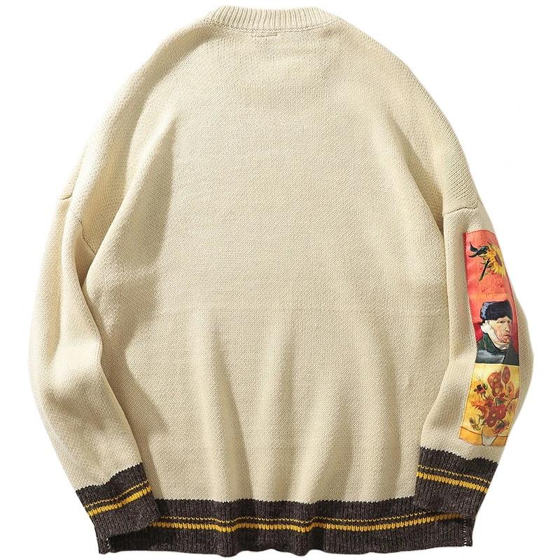 Retro Van Gogh Knitted Sweater