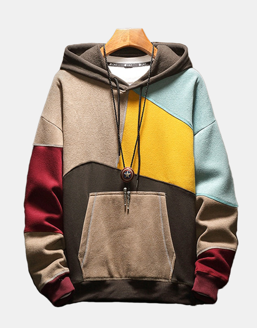 Contrast Patchwork Hoodie – Slick Street