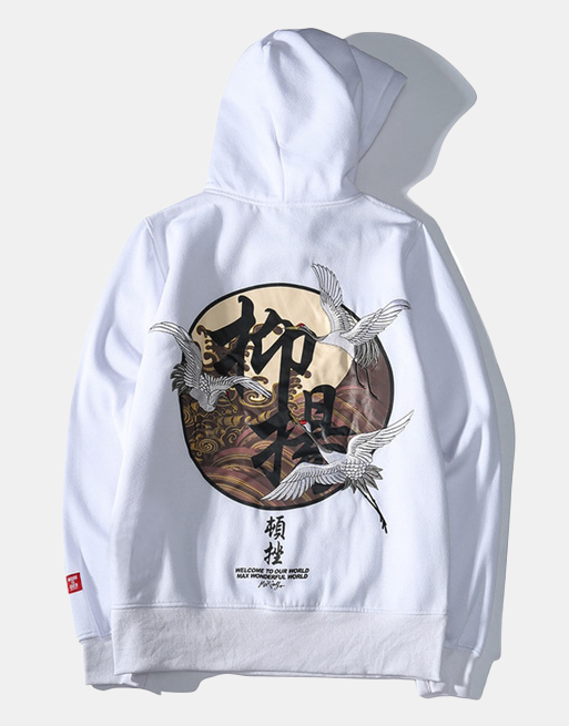 Japanese Goose Hoodie (White/Black)