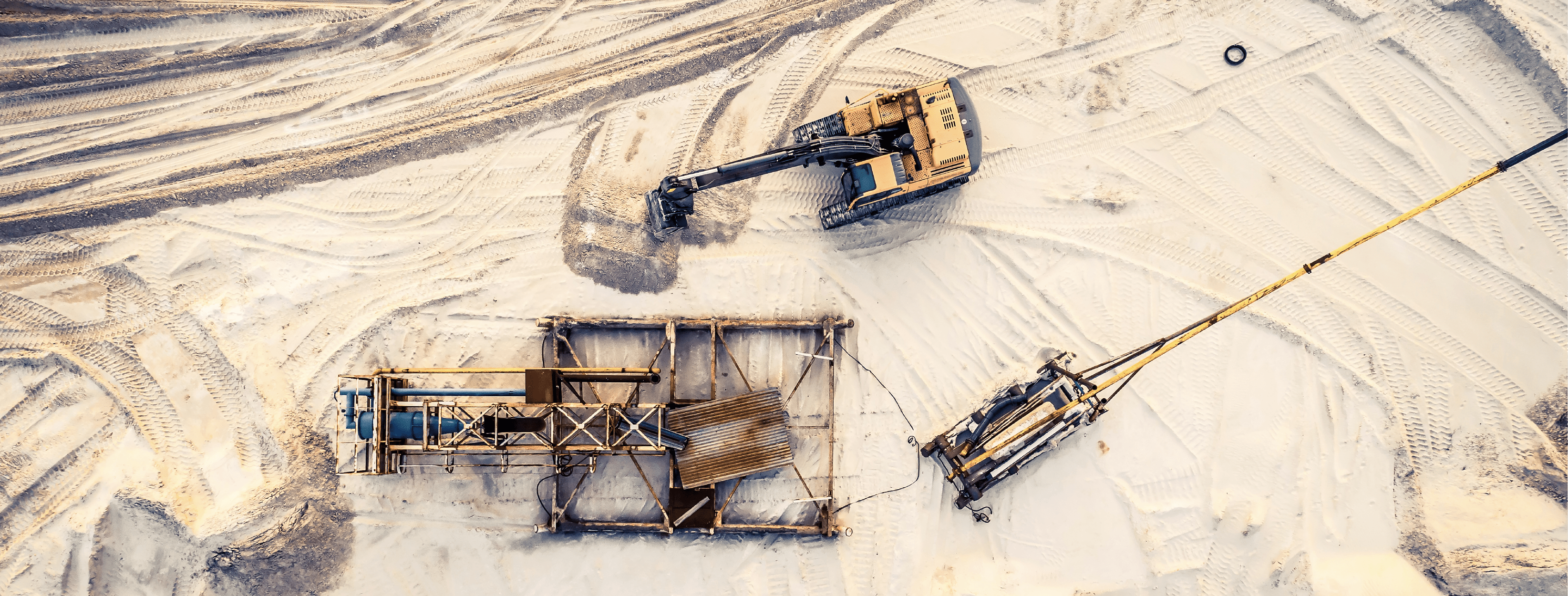 Excavators in a mining site