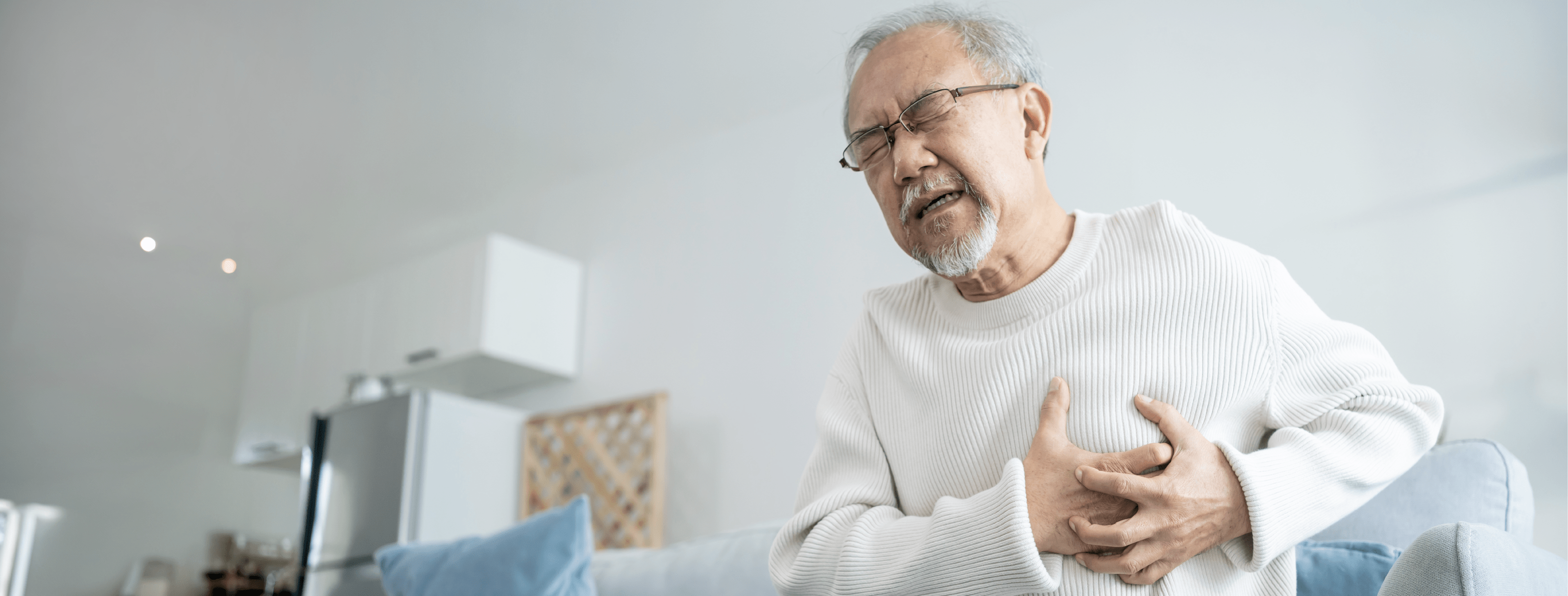 Man suffering heart disease from air quality