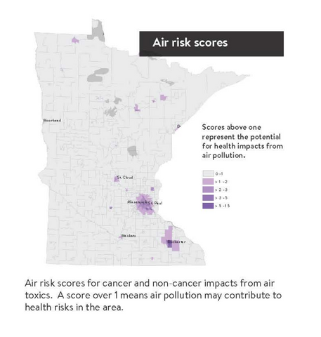 Air quality risk in Minneapolis