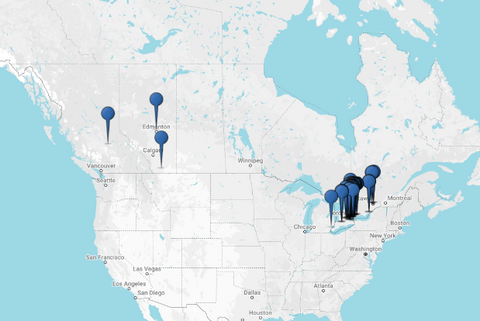 Climate Action Atlas’s interactive map of all the air quality initiatives in Canada