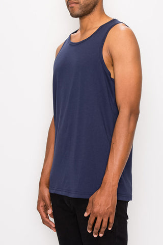 Essential Long Length Tank Top - Sky Blue