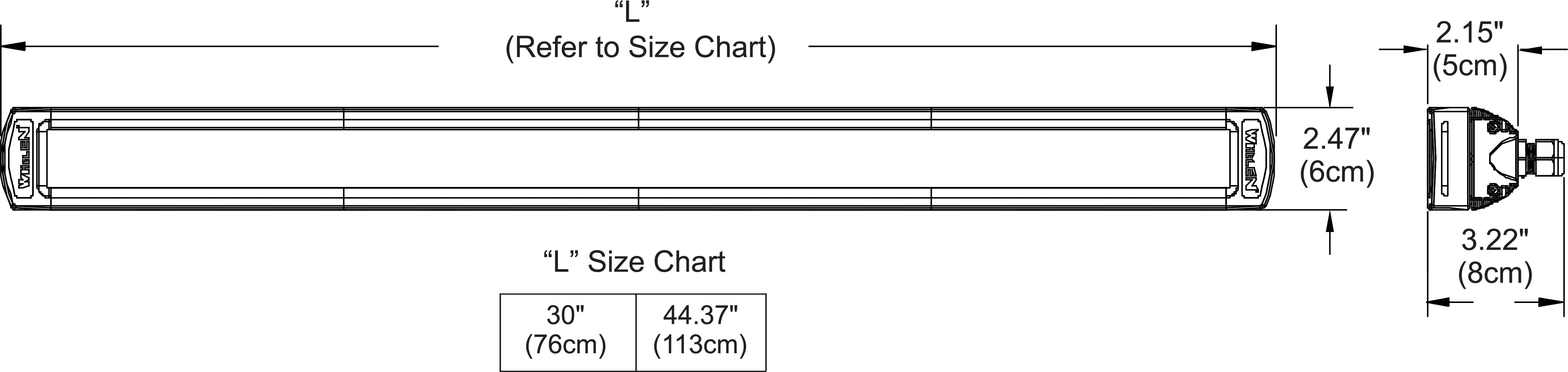 GSE Apex Work Light Dimensions