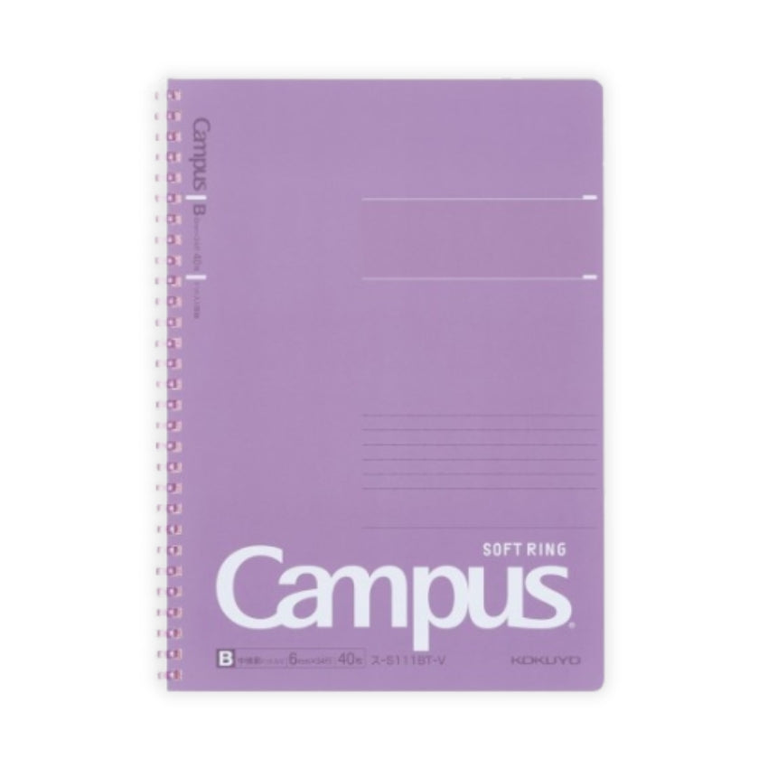 Kokuyo Campus Soft Ring Dotted Line Notebook - B5, Purple