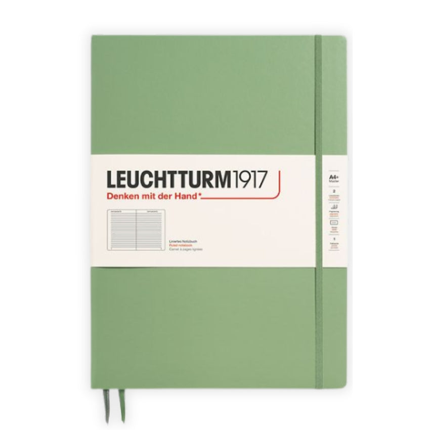Leuchtturm Master Slim Lined Hardcover Notebook - A4+, Sage