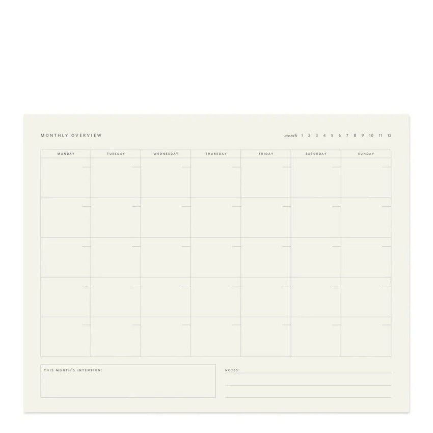 Monthly Overview Notepad