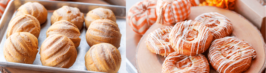 pumpkin conchas and danishes la monarca bakery los angeles