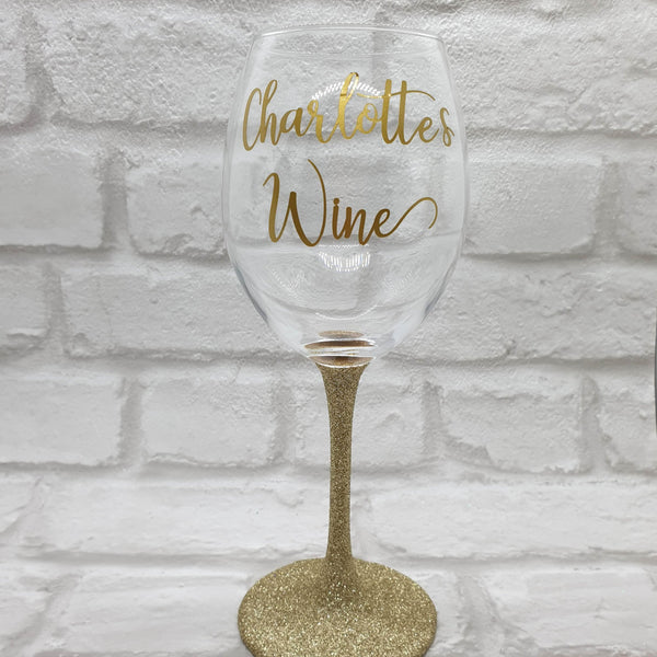 Personalised Glitter Wine Glass - 'Name's' Wine