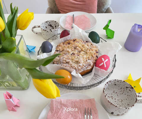 Easter breakfast Bunny Flowers cake 