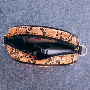 snakeskin crossbody bag