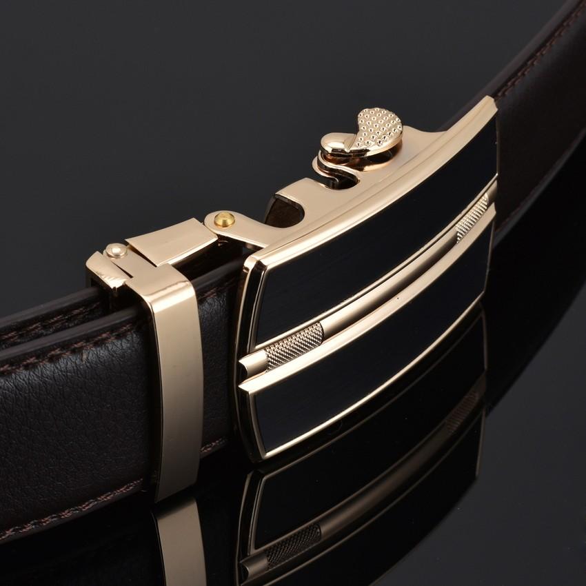 Black & Gold Ratcheting Buckle Belt Set - Modern Mister