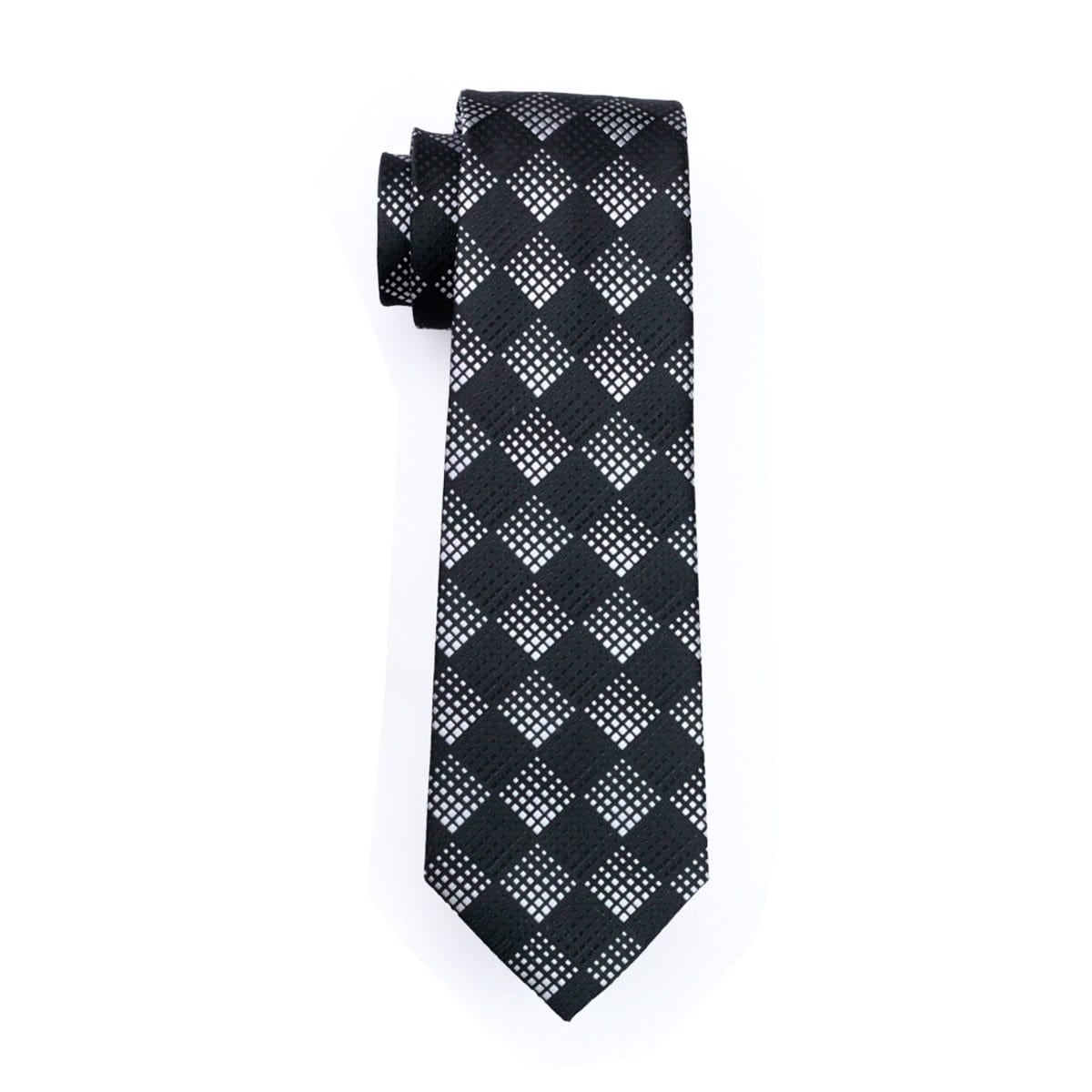 Black & White Checkered Tie Complete Set - Modern Mister