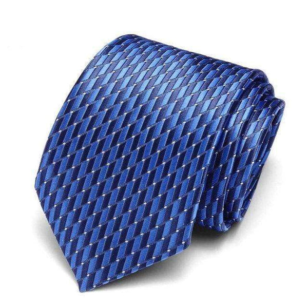 Blue Geometric Stripes Skinny Tie - Modern Mister