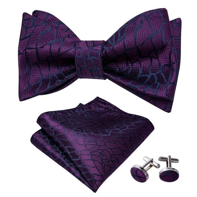 Maroon & Navy Blue Abstract Matching Bowtie Set (3pc) - Modern Mister