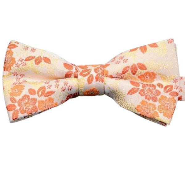 Peach Orange Floral Bow Tie - Modern Mister