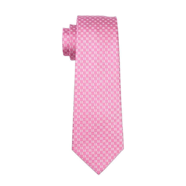 Pink & Silver Checkered Tie - Modern Mister