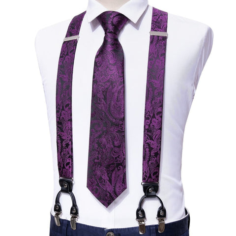 Purple Bow Ties and Suspenders (Plum/Prune Purple)