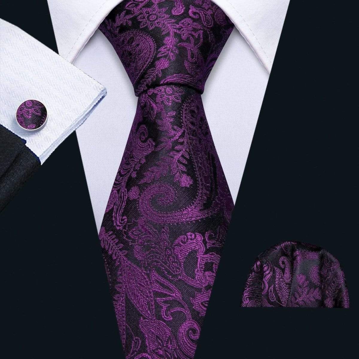 Plum Purple Paisley Matching Tie Set - Modern Mister