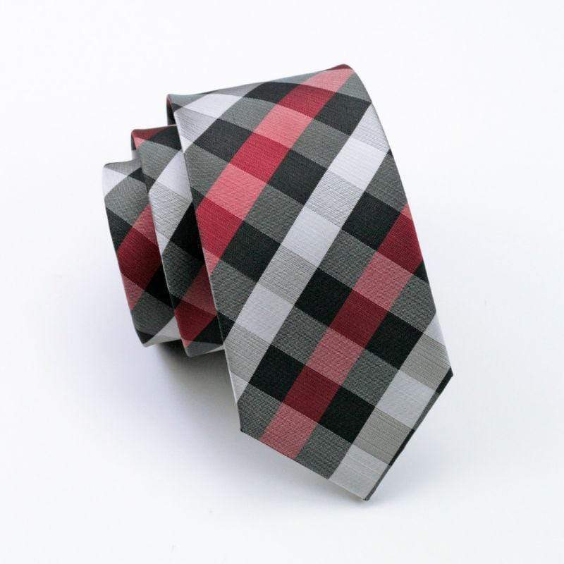 Red, White & Black Plaid Matching Tie Set (3pc) - Modern Mister