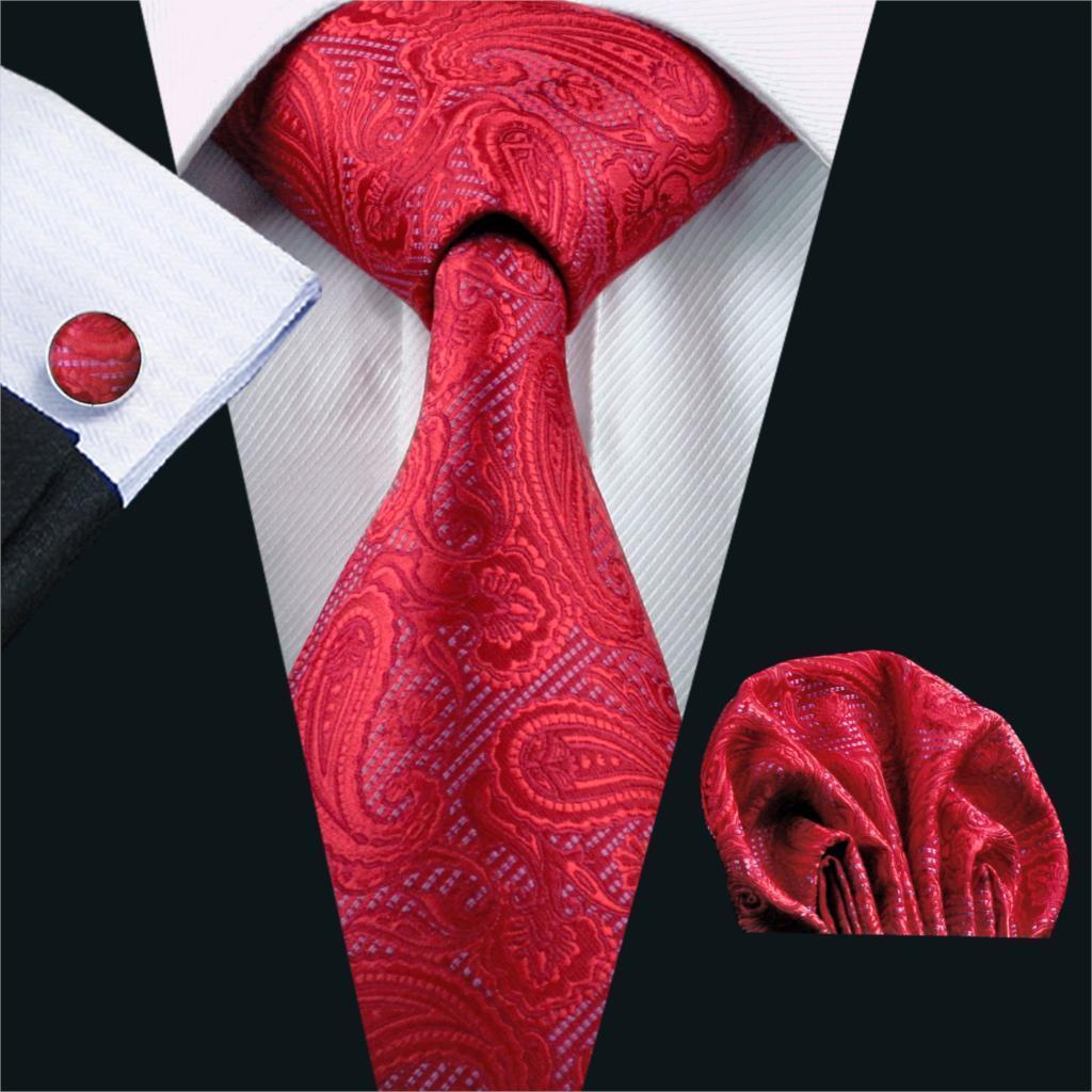 Ruby Red Paisley Tie Complete Set - Modern Mister