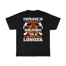 Load image into Gallery viewer, Courage Is No.3/Firehouse Family/Back Print/Unisex Heavy Cotton Tee
