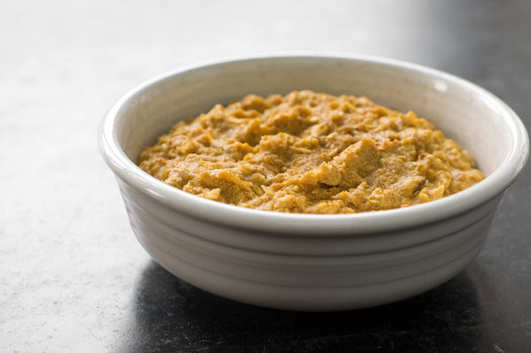 Bowl of pumpkin pie baked oatmeal