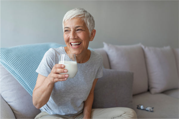 Woman drinking milk