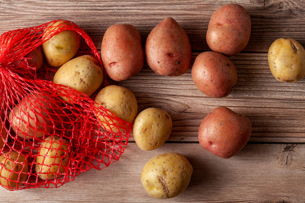 Top-view of potatoes.