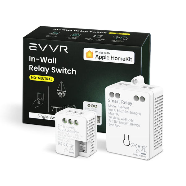 EVVR In-Wall Relay Switch (NO-NEUTRAL) Single Switch Kit HomeKit 魔塊 ｜ 輕盈小巧