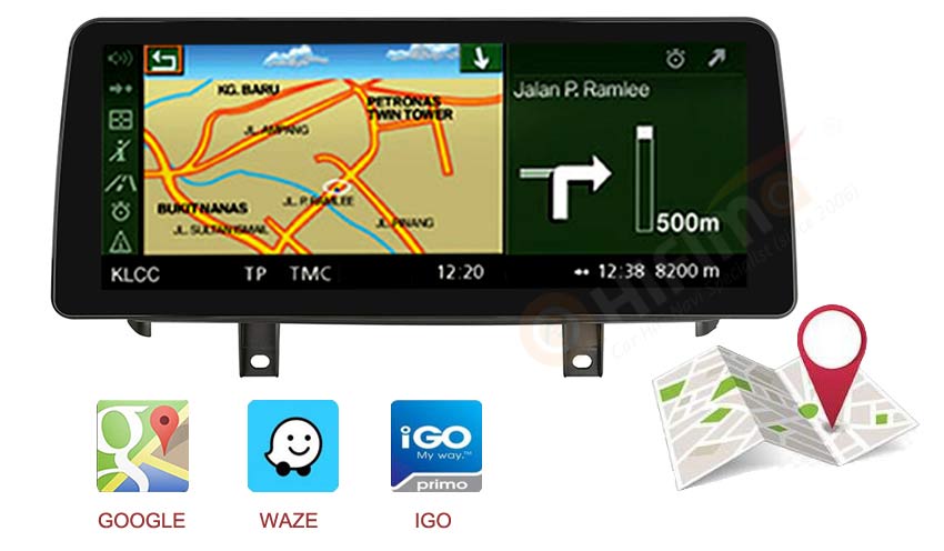 BMW X5 F15 android GPS navigation support iGo google maps, waze etc