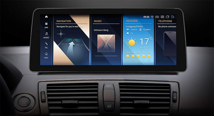 12.3'' Android 12 BMW 1 series E81 E82 E87 E88 GPS Navigation screen support original functions