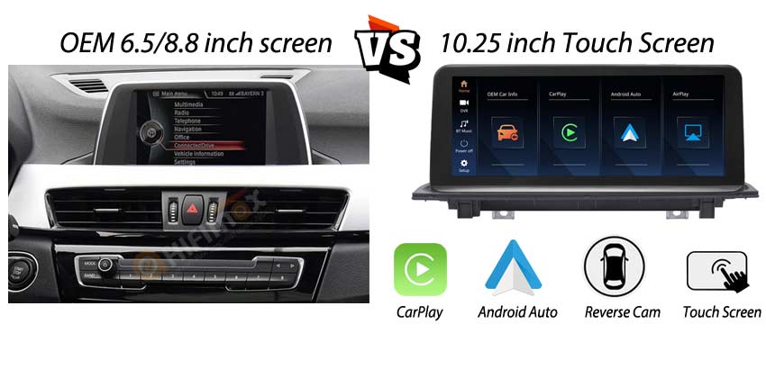 BMW OEM screen compare to BMW Linux CarPlay