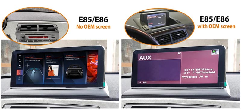 BMW Z4 E85 E86 Android GPS navigation screen wireless CarPlay android Auto