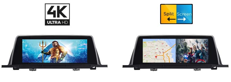 BMW 5 series Android GPS support 4K video split screen