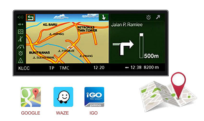 12.3'' BMW-5er-E60-Ultra-thin-Android-GPS-Google-Maps-Waze-iGo-maps