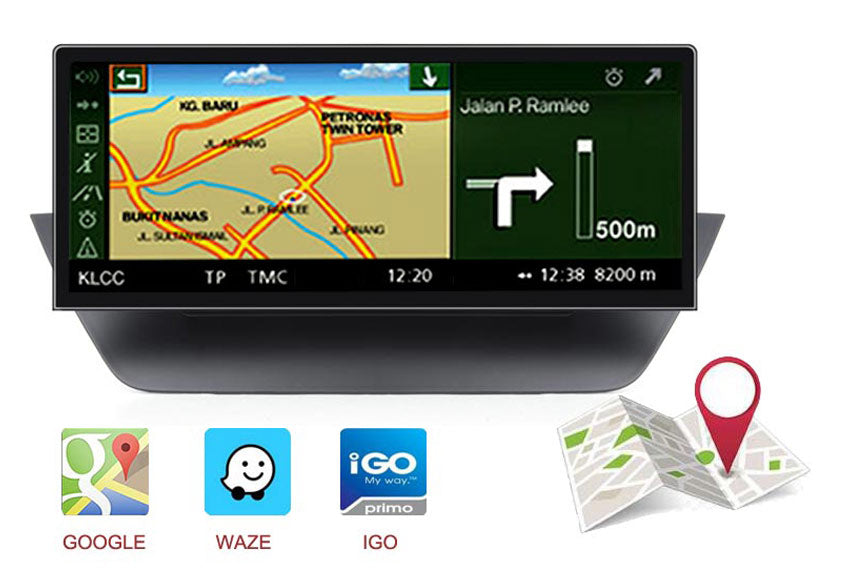 12.3'' BMW X1 E84 Ultra-Thin Android GPS support Google Maps Waze IGO map