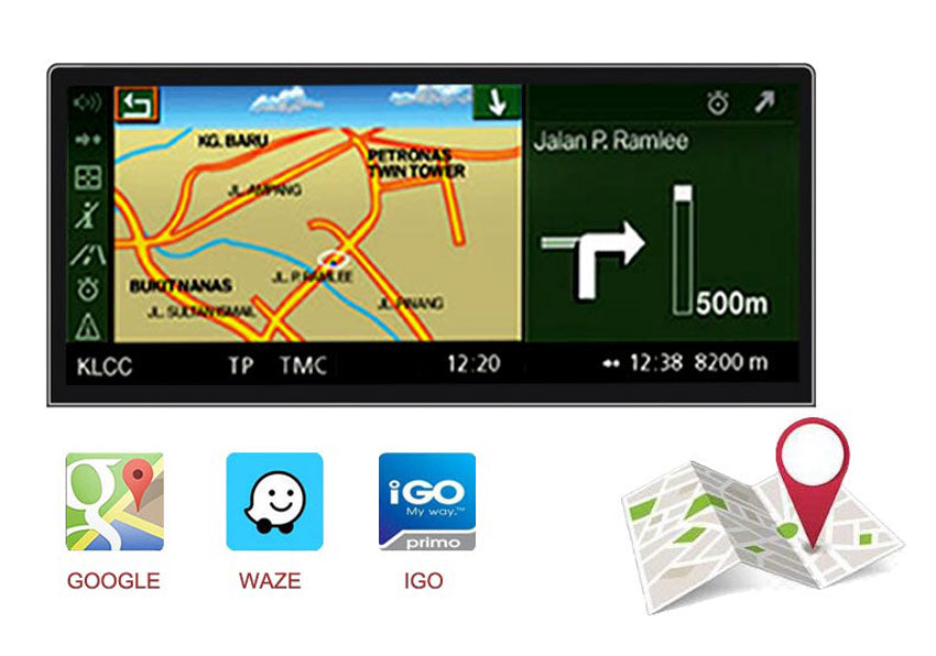 12.3 inch BMW 3 E90 E91 E92 E93 Ultra Android GPS navigation Google Maps Waze IGO map