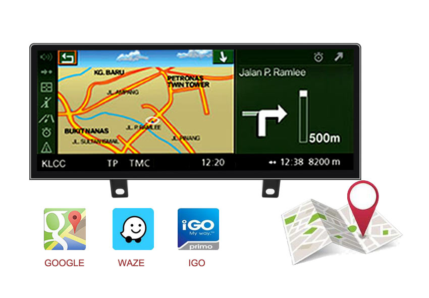 12.3'' BMW X5 F15 Ultra Android GPS navi Screen Google maps waze iGO