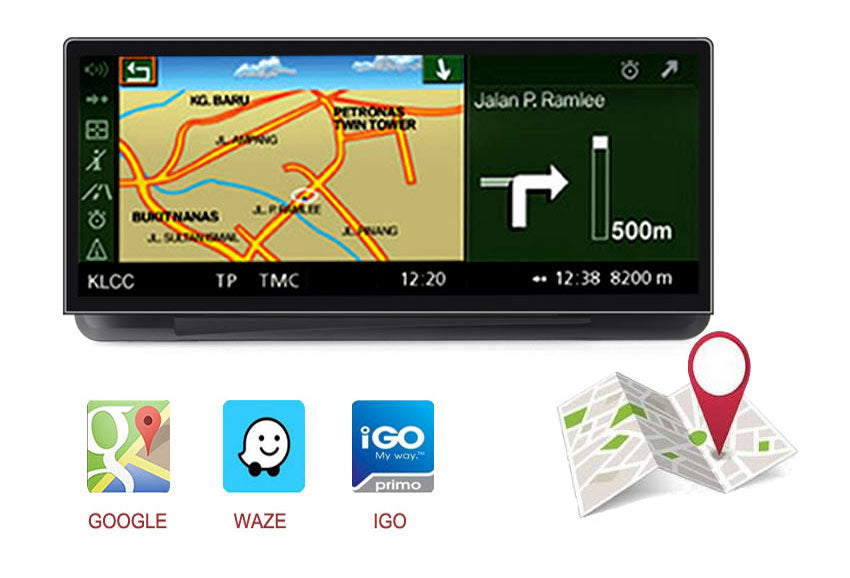 12.3 inch BMW 3er E90 Ultra Android GPS Navigation Google Maps Waze IGO