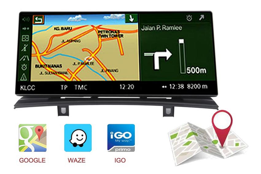 12.3'' Ultra-thin Android 13 GPS for BMW X3 E83 support Google maps, waze, igo maps