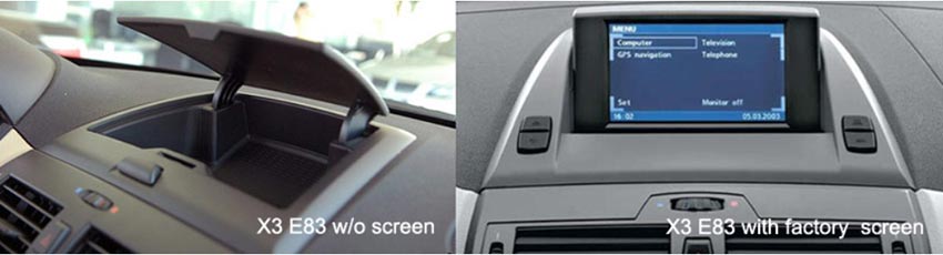 bmw x3 e83 with oem screen and without oem screen